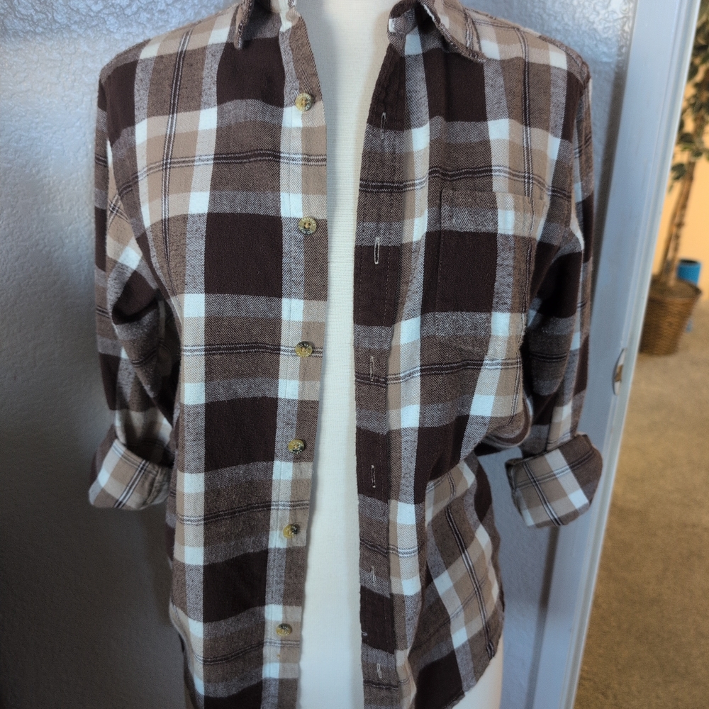Boy's Brown Plaid Shirt